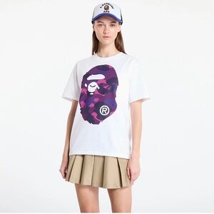 Bape White and Purple Graphic Tee